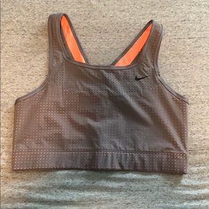 Barely worn bike grey/neon coral sports bra